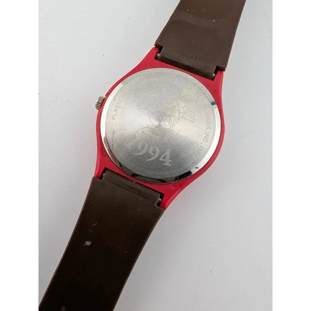 M&M's Watch Vintage 1994 Collectible Brown and Red Band- New Battery